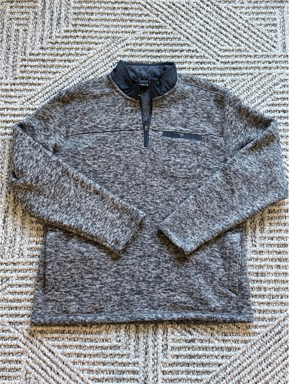 Eddie Bauer Men's Gray Half-Zip Fleece Pullover, Size L